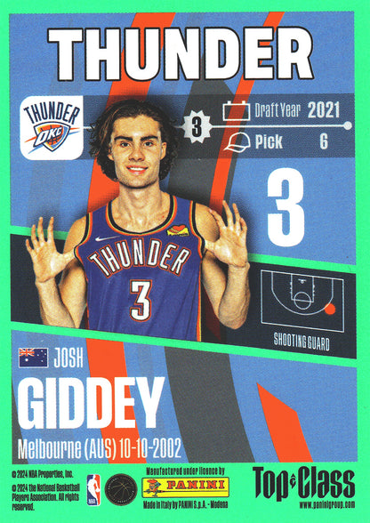 2023 Panini Top Class NBA Josh Giddey #109 Oklahoma City Thunder