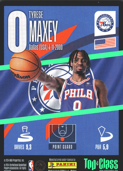 2023 Panini Top Class NBA Supersonic Tyrese Maxey #148 Philadelphia 76ers