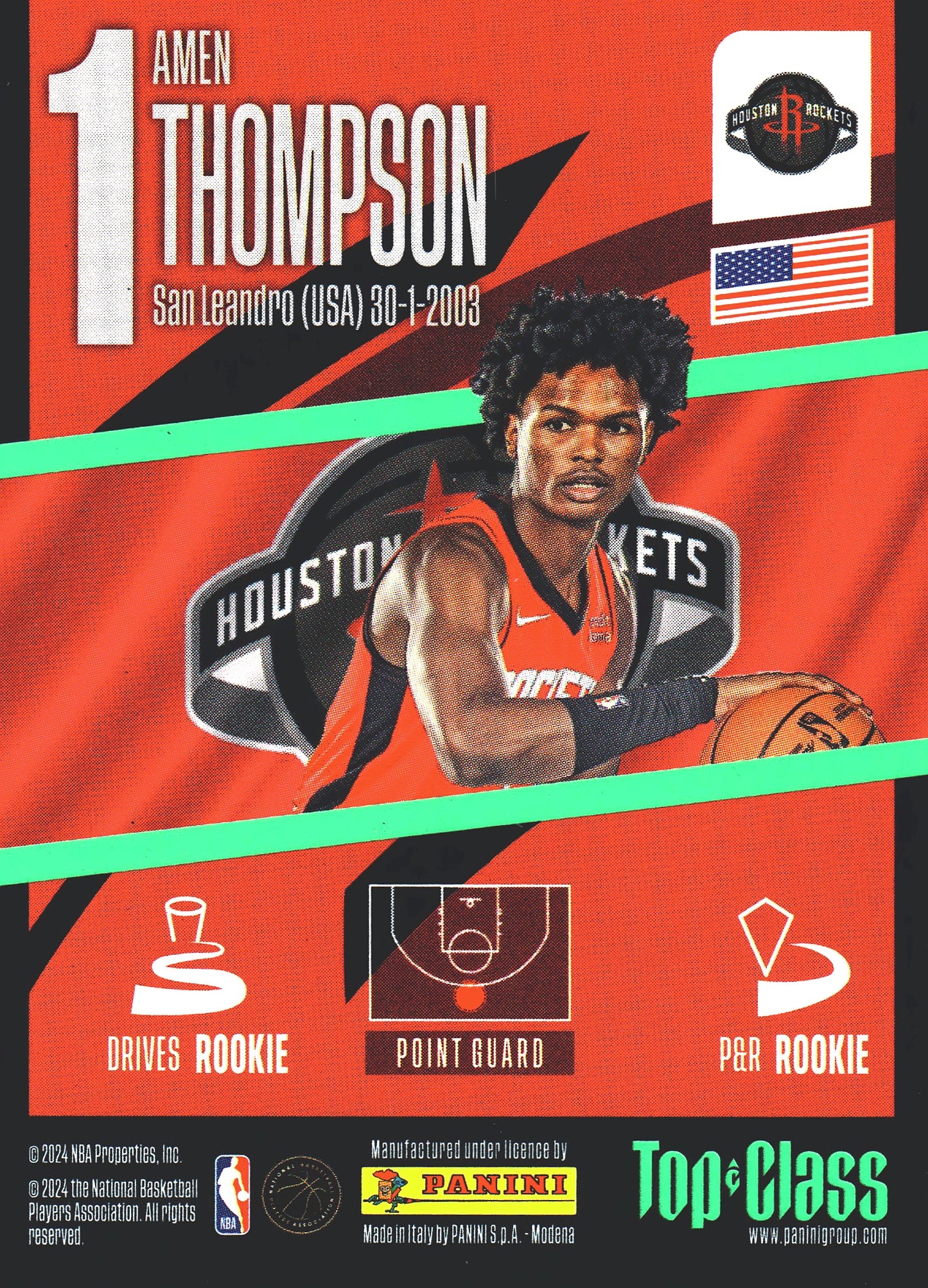 2023 Panini Top Class NBA Supersonic Amen Thompson #153 Houston Rockets