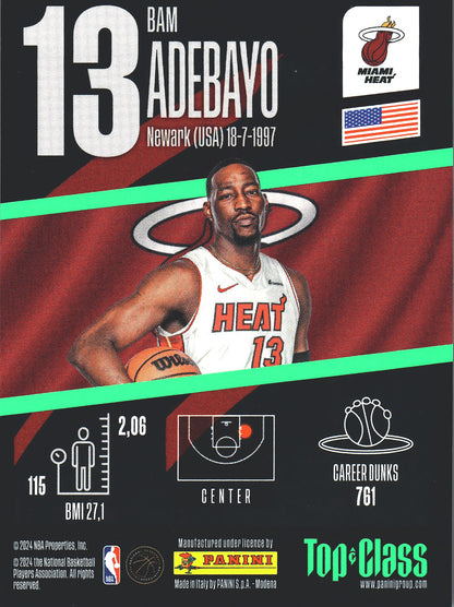 2023 Panini Top Class NBA Max Power Bam Adebayo #166 Miami Heat