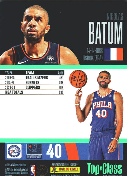 2023 Panini Top Class NBA Master Class Nicolas Batum #240 Philadelphia 76ers