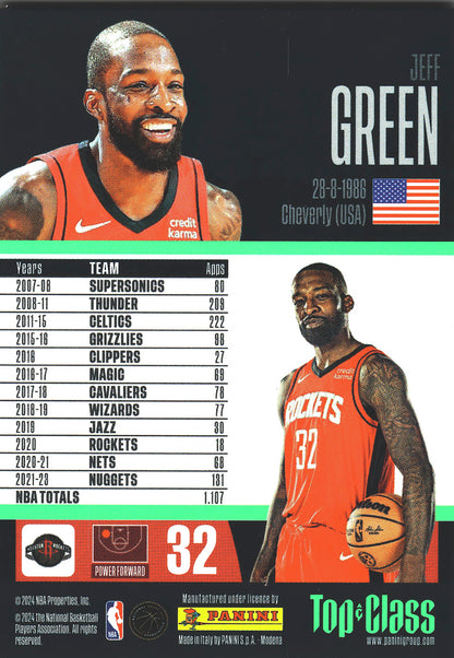 2023 Panini Top Class NBA Master Class Jeff Green #244 Houston Rockets