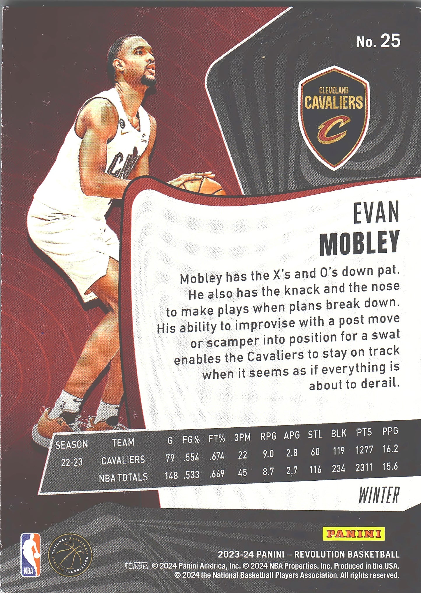 2023 Panini Revolution Winter Evan Mobley #25 Cleveland Cavaliers