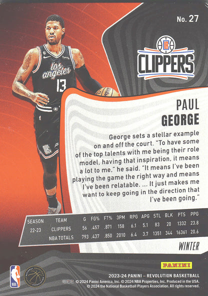 2023 Panini Revolution Winter Paul George #27 Los Angeles Clippers