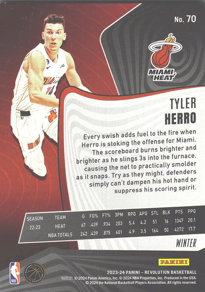 2023 Panini Revolution Winter Tyler Herro #70 Miami Heat