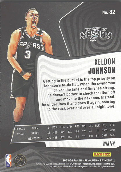 2023 Panini Revolution Winter Keldon Johnson #82 San Antonio Spurs