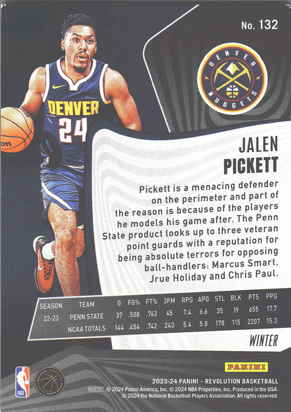 2023 Panini Revolution Winter RC Jalen Pickett #132 Denver Nuggets