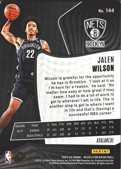 2023 Panini Revolution Winter Avalanche RC Jalen Wilson #144 Brooklyn Nets