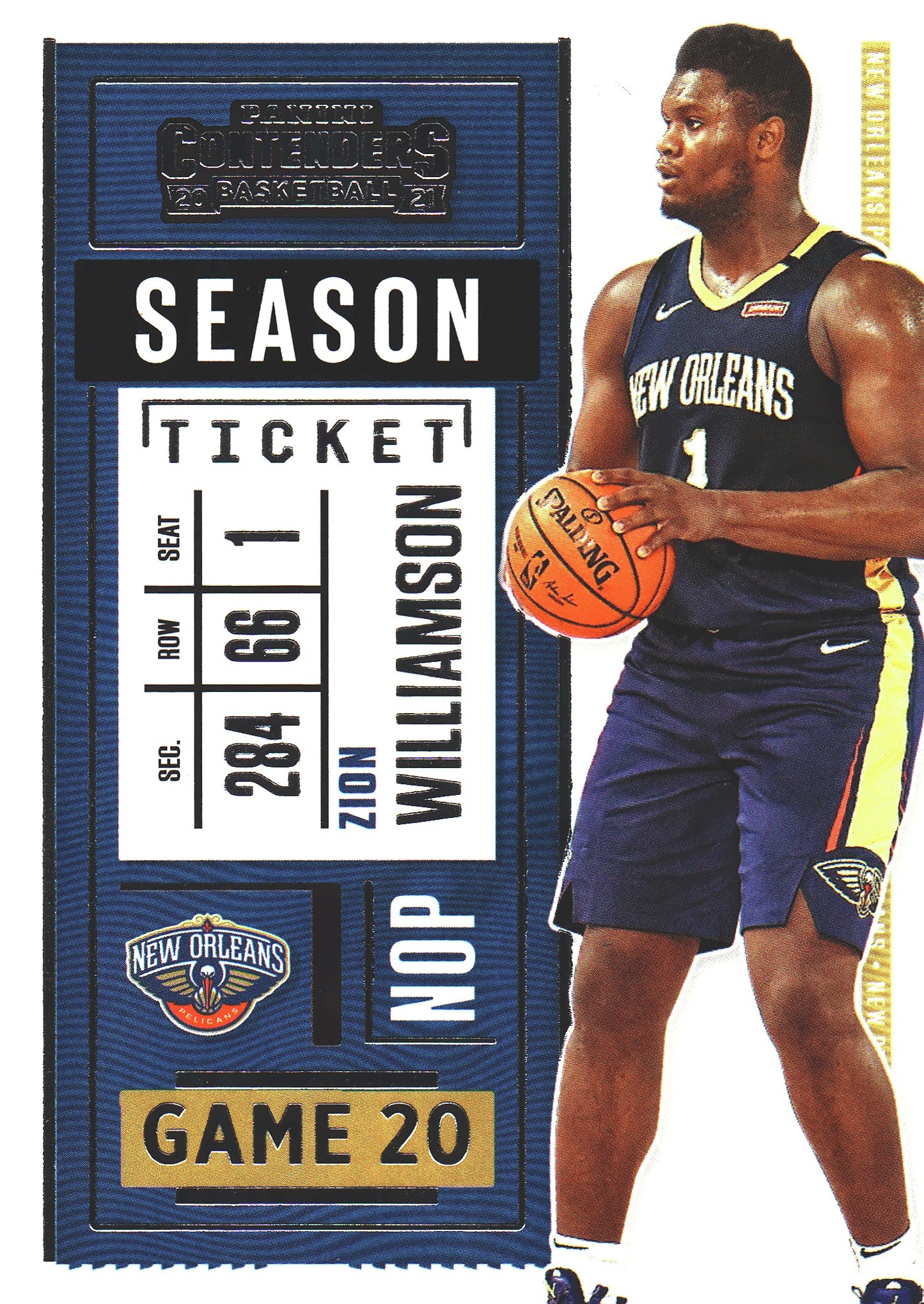 2020 Panini Contenders Zion Williamson #58 New Orleans Pelicans
