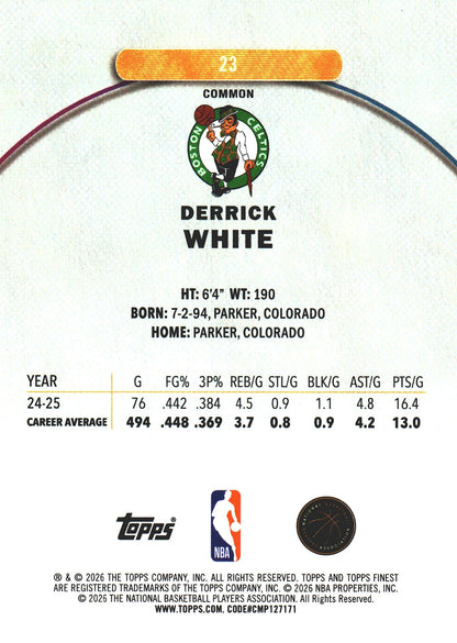 2025 Topps Finest NBA Derrick White #23 Boston Celtics