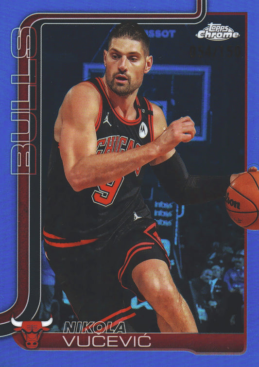2025 Topps Chrome NBA Blue /150 Nikola Vucevic #24 Chicago Bulls