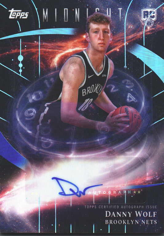 2025 Topps Midnight Stroke of Midnight Auto RC Danny Wolf #SMR-DW Brooklyn Nets