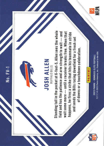 2023 Panini Donruss Elite Field Vision /349 Josh Allen #FV-1 Buffalo Bills