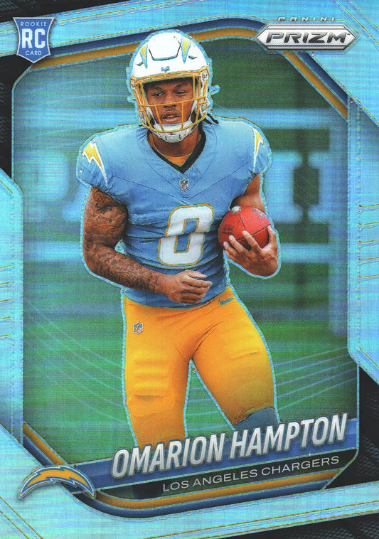 2025 Panini Prizm Silver Omarion Hampton RC #355 Los Angeles Chargers
