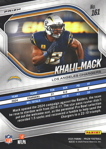 2025 Panini Prizm Lazer Khalil Mack #161 Los Angeles Chargers