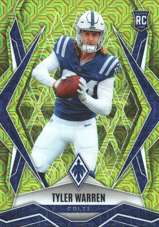 2025 Panini Phoenix Yellow Mojo Prizm /35 Tyler Warren RC #185 Indianapolis Colts