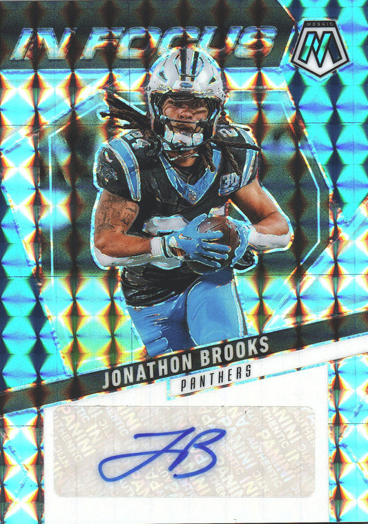 2025 Panini Mosaic In Focus Autograph Jonathon Brooks #IFS-JBS Carolina Panthers