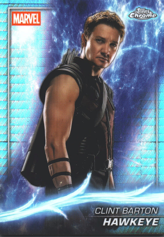 2025 Topps Chrome Marvel Studios Hyper Prism Hawkeye #28 Avengers