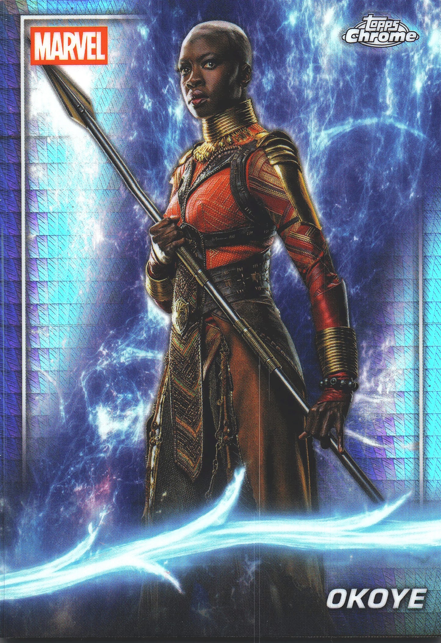 2025 Topps Chrome Marvel Studios Hyper Prism Okoye #82 Black Panther