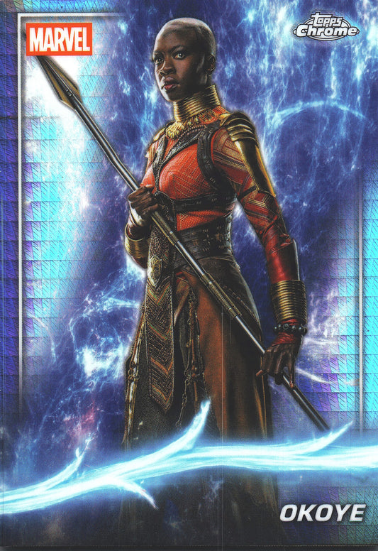 2025 Topps Chrome Marvel Studios Hyper Prism Okoye #82 Black Panther