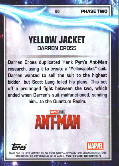 2025 Topps Chrome Marvel Studios Gold Wave Refractor /50 Yellowjacket #60