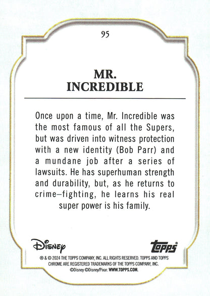 2024 Topps Chrome Disney Purple and Green Pulsar /150 Mr. Incredible #95 Disney