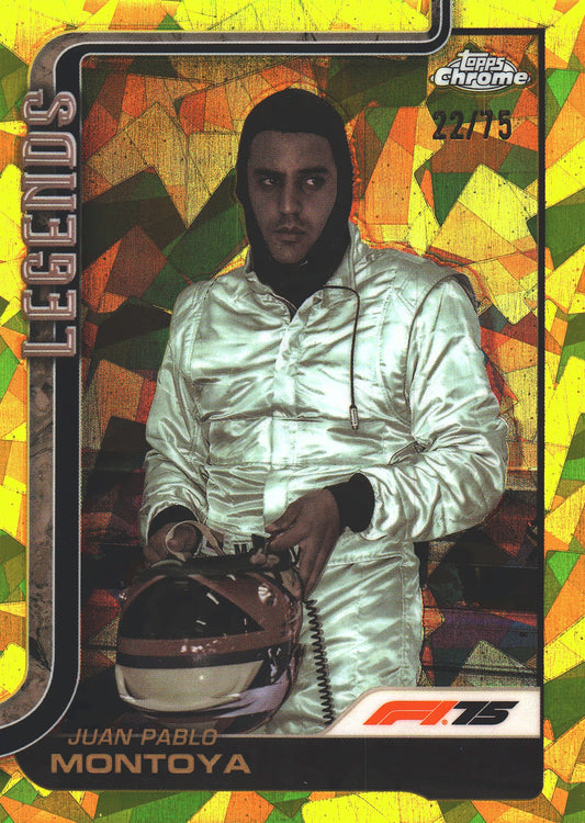 2025 Topps Chrome Sapphire Formula 1 Yellow /75 Juan Pablo Montoya #156 Williams