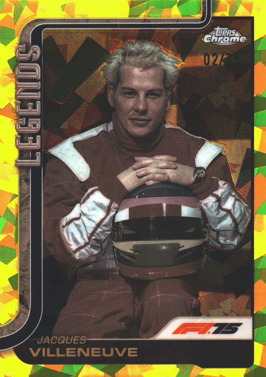 2025 Topps Chrome Sapphire Formula 1 Yellow /75 Jacques Villeneuve #163 Williams