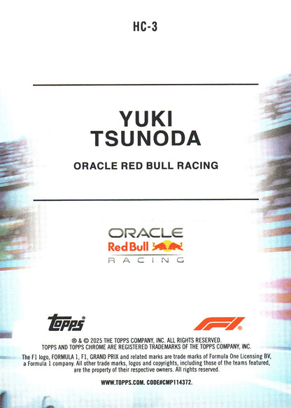 2025 Topps Chrome Formula 1 Helmet Yuki Tsunoda #HC-3 Red Bull Racing