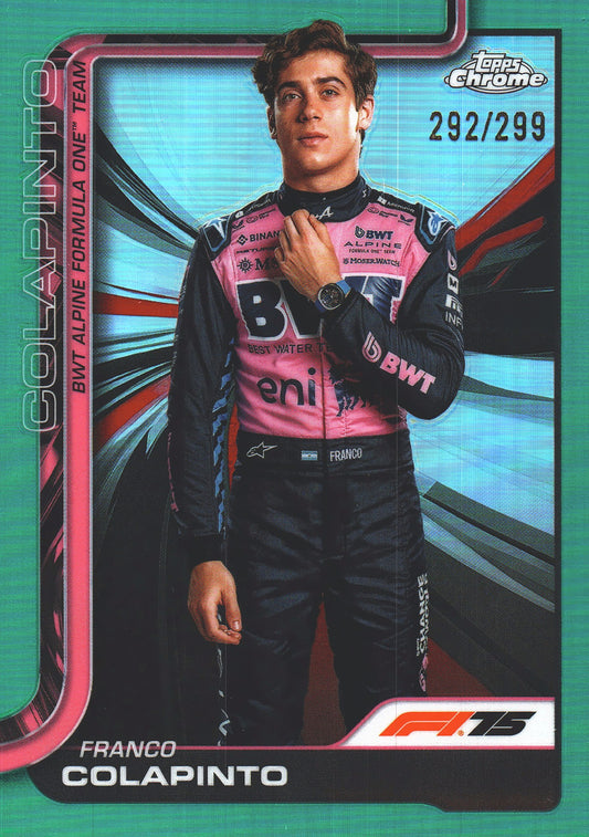 2025 Topps Chrome Formula 1 Teal /299 Franco Colapinto #15 Alpine