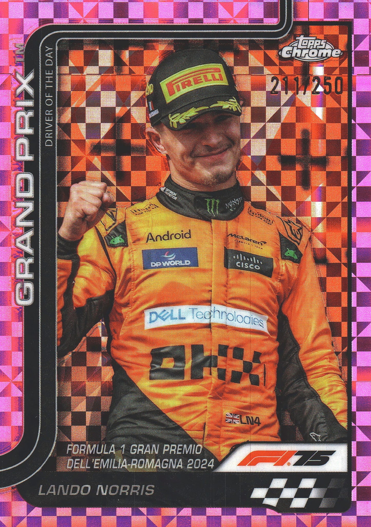 2025 Topps Chrome Formula 1 Pink /250 Lando Norris #128 McLaren