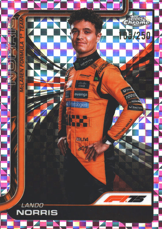 2025 Topps Chrome Formula 1 Pink /250 Lando Norris #5 McLaren