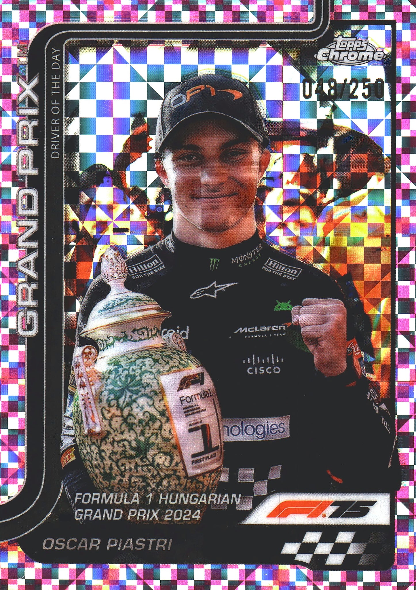 2025 Topps Chrome Formula 1 Pink /250 Oscar Piastri #134 McLaren