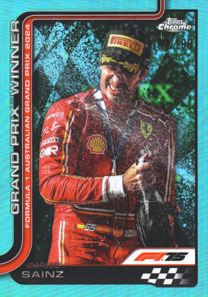 2025 Topps Chrome Formula 1 Aqua /199 Carlos Sainz #95 Ferrari