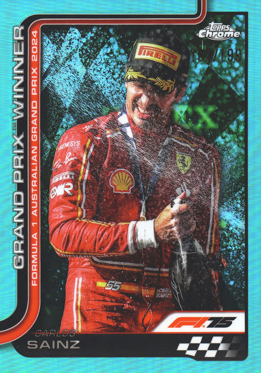 2025 Topps Chrome Formula 1 Aqua /199 Carlos Sainz #95 Ferrari