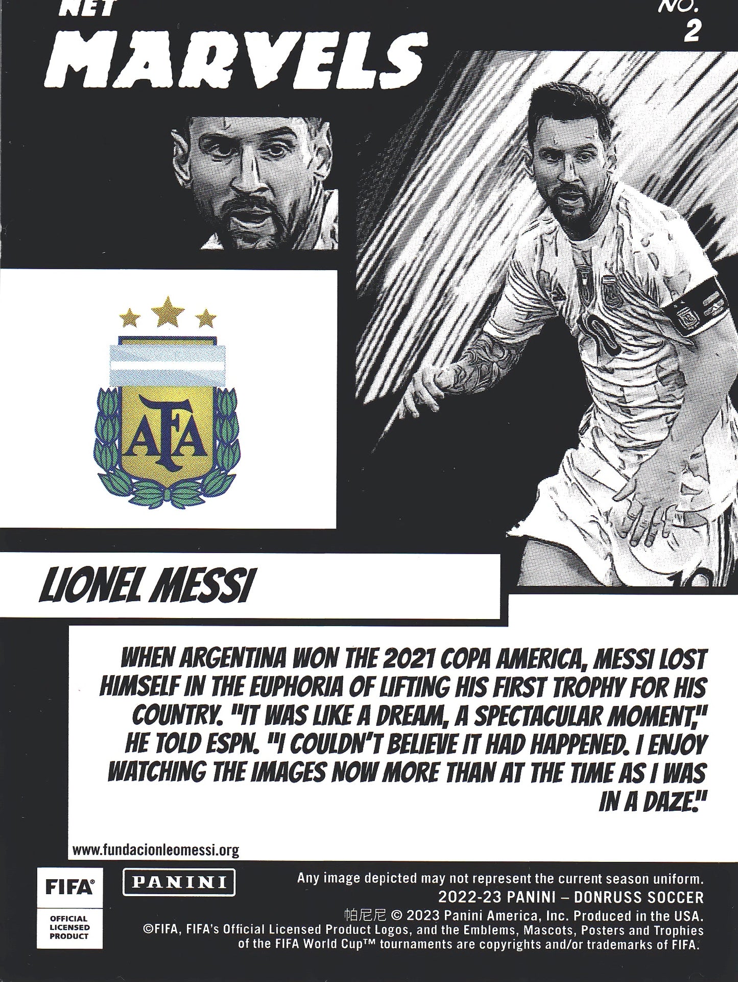 2022 Panini Donruss Net Marvels Lionel Messi #2 Argentina