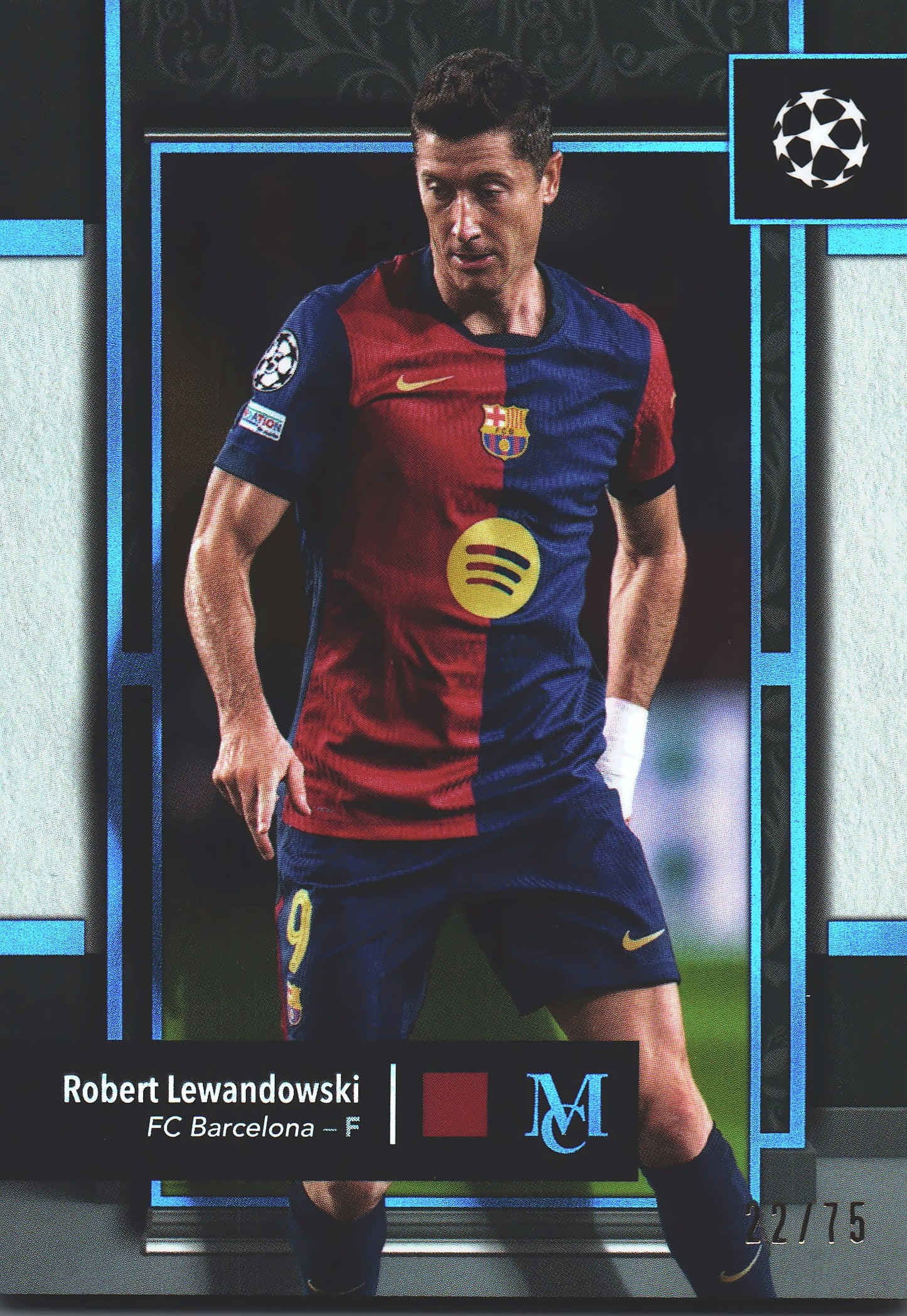 2024 Topps Museum Blue /75 Robert Lewandowski #12 FC Barcelona