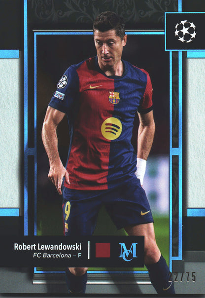 2024 Topps Museum Blue /75 Robert Lewandowski #12 FC Barcelona