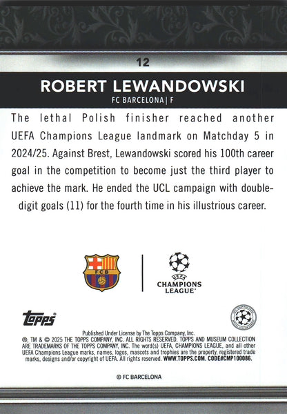 2024 Topps Museum Blue /75 Robert Lewandowski #12 FC Barcelona