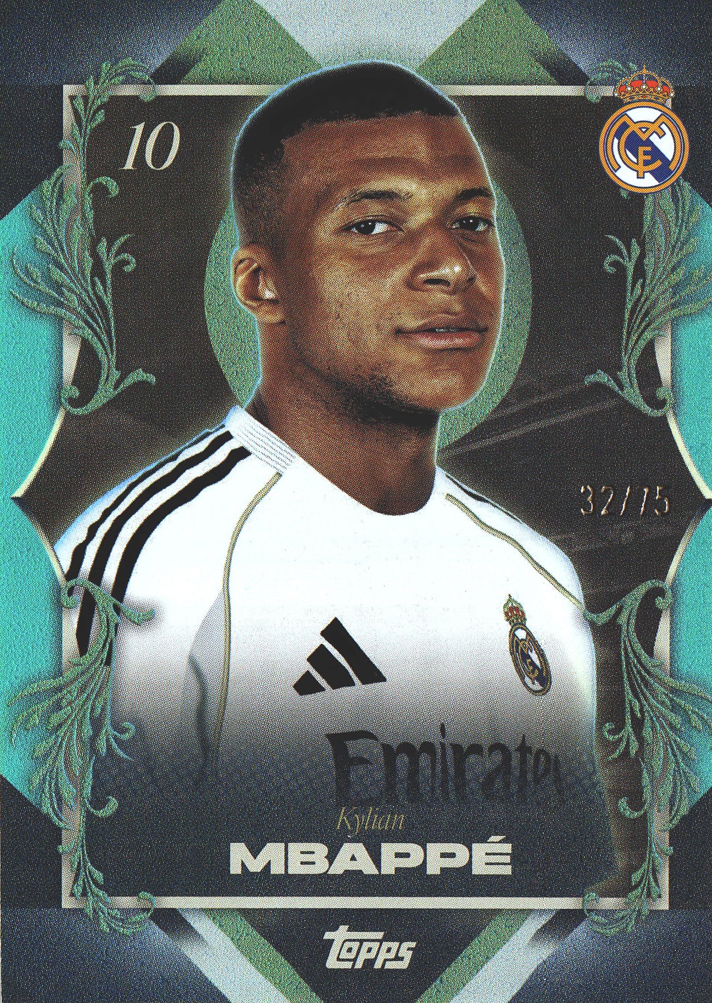 2025 Topps Los Blancos Teal /75 Kylian Mbappe #48 Real Madrid