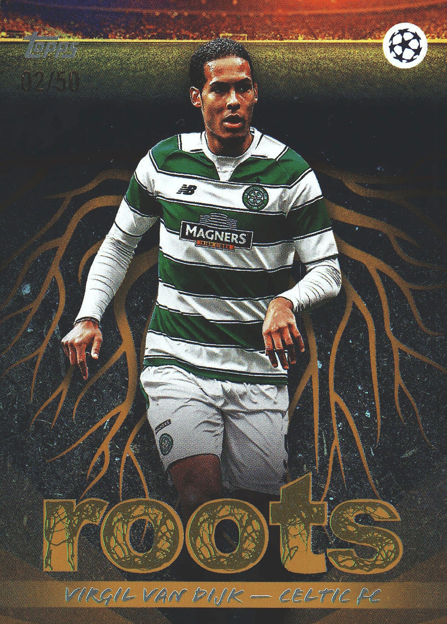2025 Topps UCC Roots Gold /50 Virgil van Dijk #RT-1 Liverpool FC