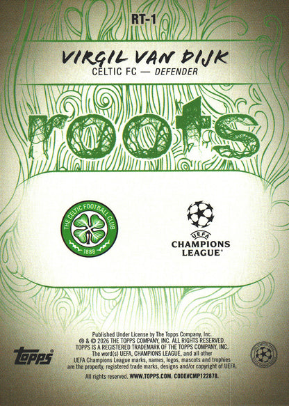 2025 Topps UCC Roots Gold /50 Virgil van Dijk #RT-1 Liverpool FC