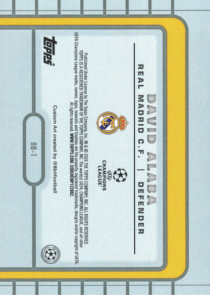 2025 Topps UCC 8-Bit Shots David Alaba #8B-1 Real Madrid CF