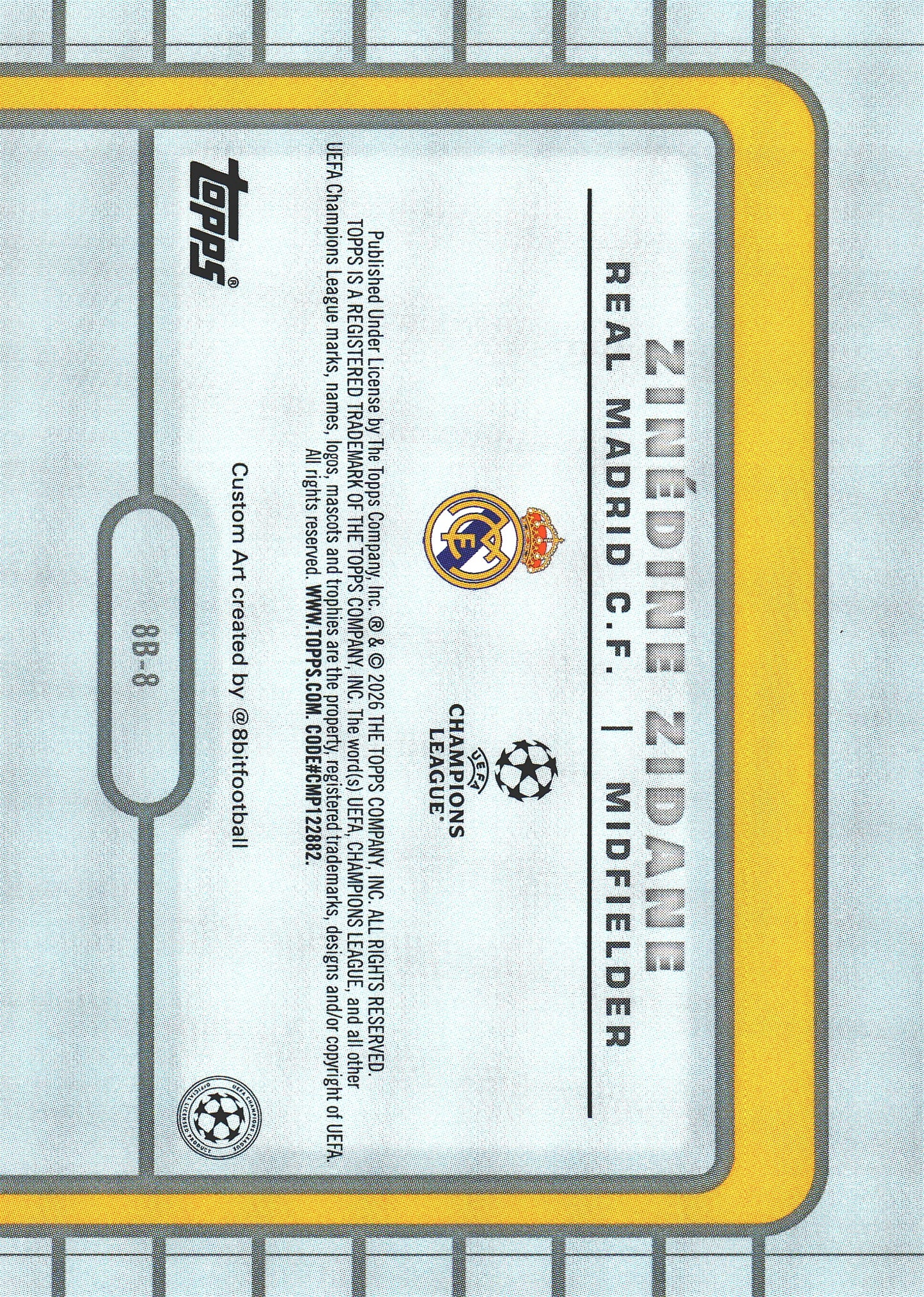 2025 Topps UCC 8-Bit Shots Zinedine Zidane #8B-8 Real Madrid CF