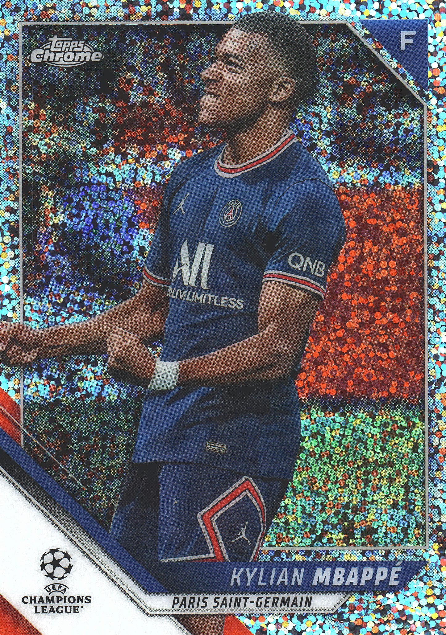 2021 Topps Chrome UCC Speckle Kylian Mbappe #1 Paris Saint-Germain