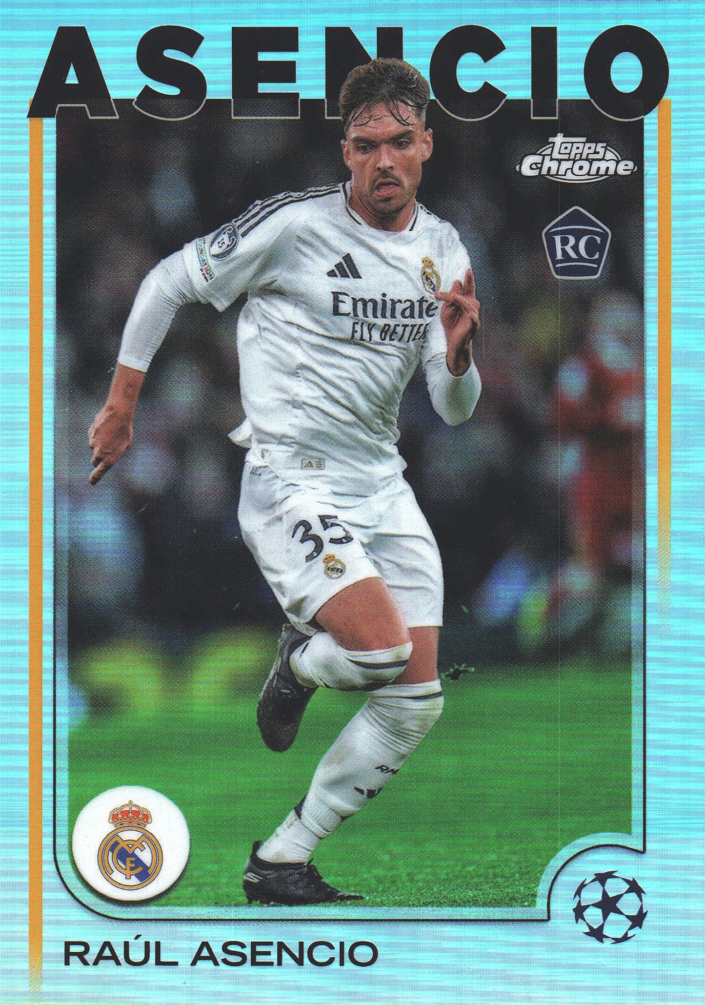 2024 Topps Chrome UCC Refractor Raul Asencio RC #186 Real Madrid