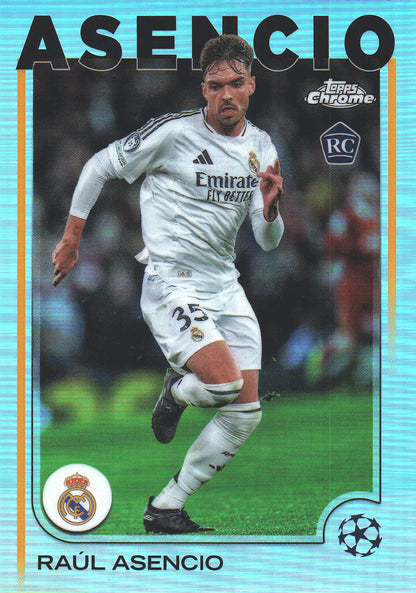 2024 Topps Chrome UCC Refractor Raul Asencio RC #186 Real Madrid