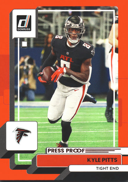 2022 Panini Donruss Red Press Proof Kyle Pitts #227 Atlanta Falcons