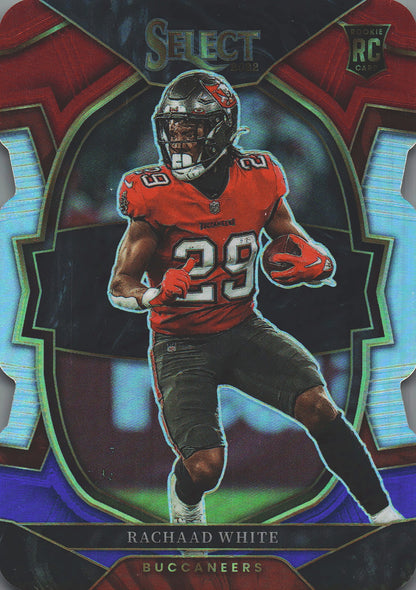 2022 Panini Select Blue White Red Die-Cut Rachaad White RC #27 Tampa Bay Buccaneers