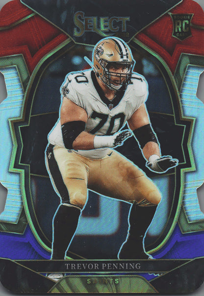 2022 Panini Select Blue White Red Die-Cut Trevor Penning RC #29 New Orleans Saints
